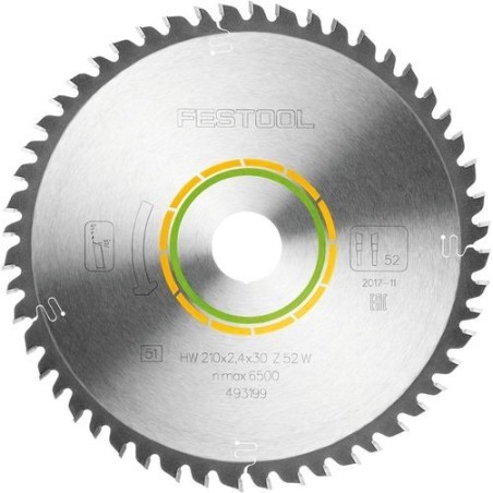 Festool Saw blade WOOD FINE CUT HW 210x2,4x30 W52