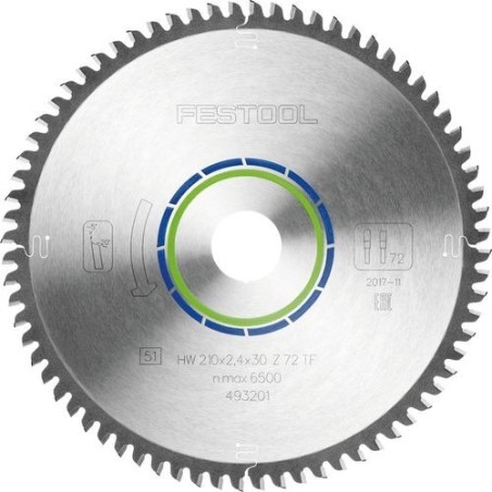 Festool Lame de scie circulaire ALUMINIUM/PLASTICS HW 210x2,4x30 TF72