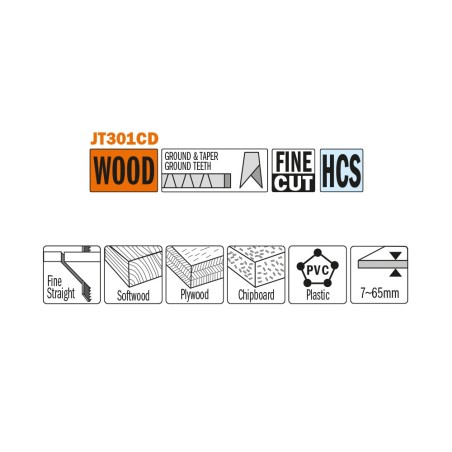 Corte recto de acabado fino en madera blanda y dura, contrachapada, laminados y plástico
