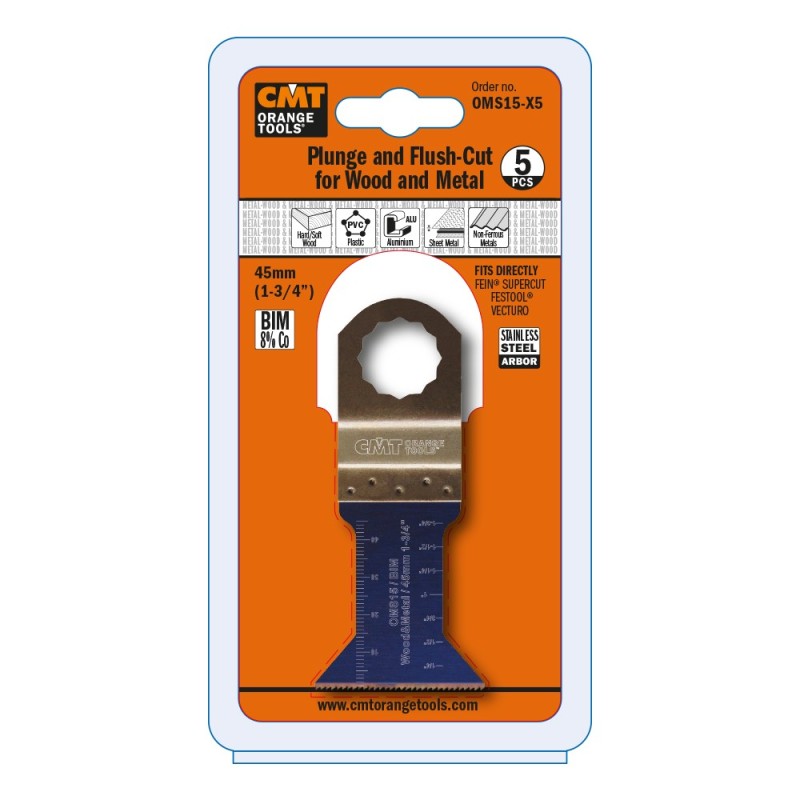 45mm Lama Taglio dal Pieno e Rifilatura per Legno e Metallo