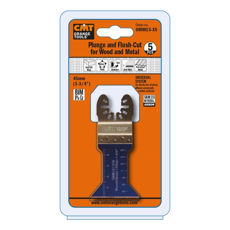 45mm Lama Taglio dal Pieno e Rifilatura per Legno e Metallo
