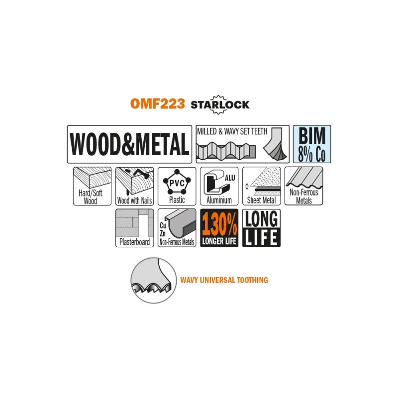 44mm Lama per legno e metallo