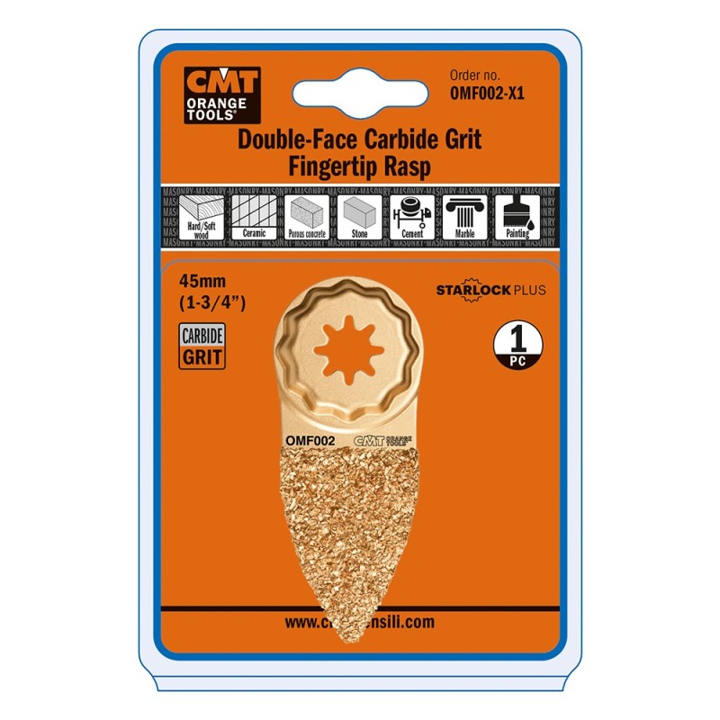 45mm (1-3/4") Carbide Grit Fingertip Rasp, Double-Sided