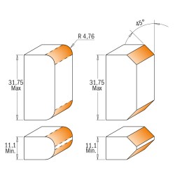 Adjustable roundover & bevel router bits 2