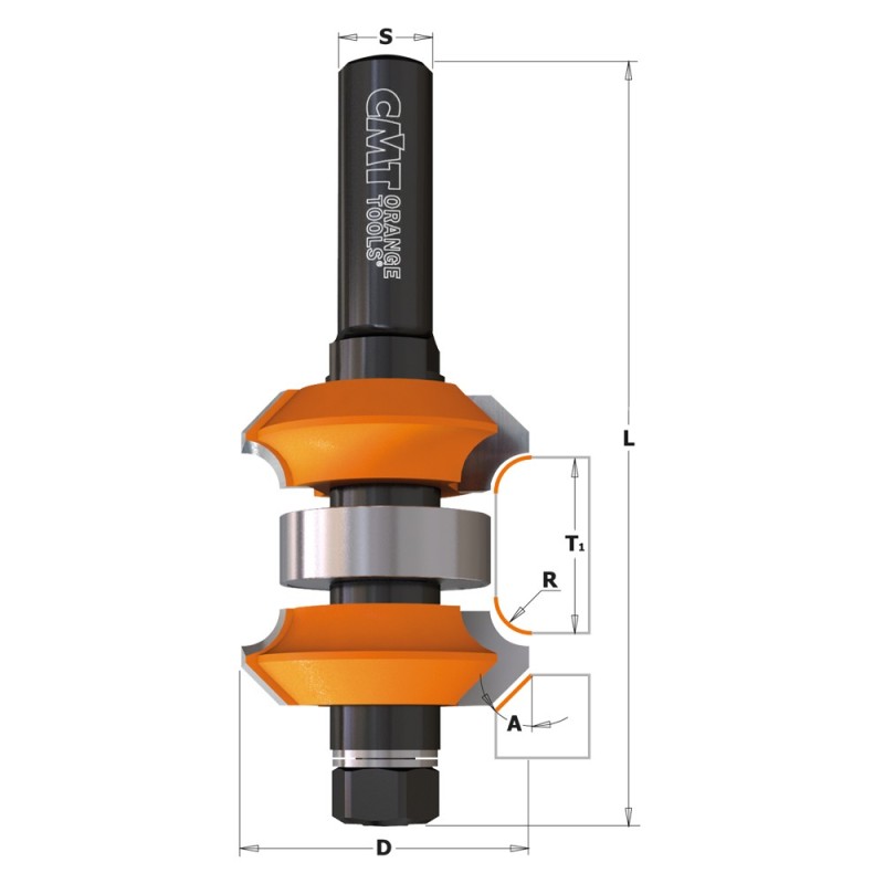 Adjustable roundover & bevel router bits