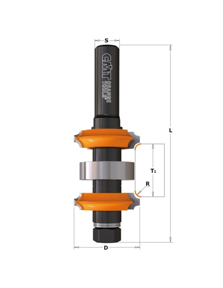 Adjustable double roundover router bits