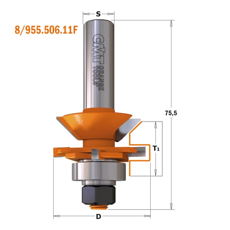 V-Tongue & groove router bit set