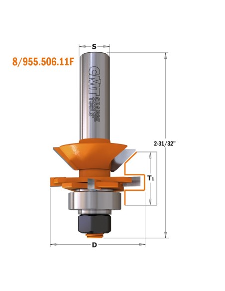 V-Tongue & groove router bit set