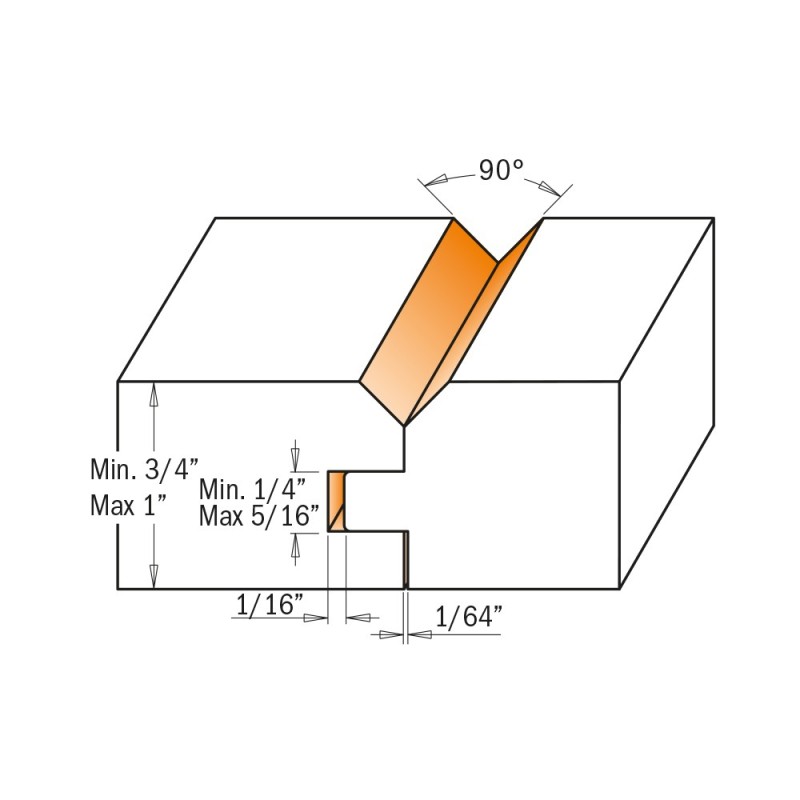 V-Tongue & groove router bit set