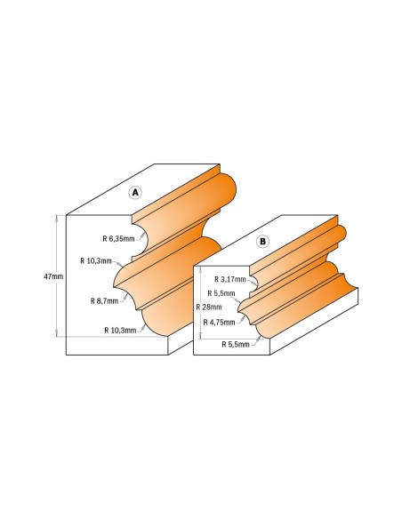 Multiprofile router bits
