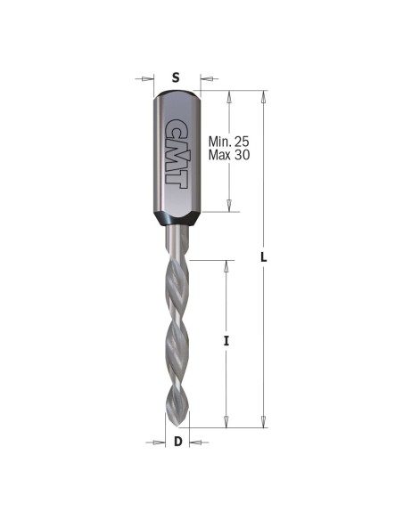 Vollhartmetalldübelbohrer für Durchgangslöcher - LANGLEBIGES SCHÄRFEN, S 10mm - L 70mm