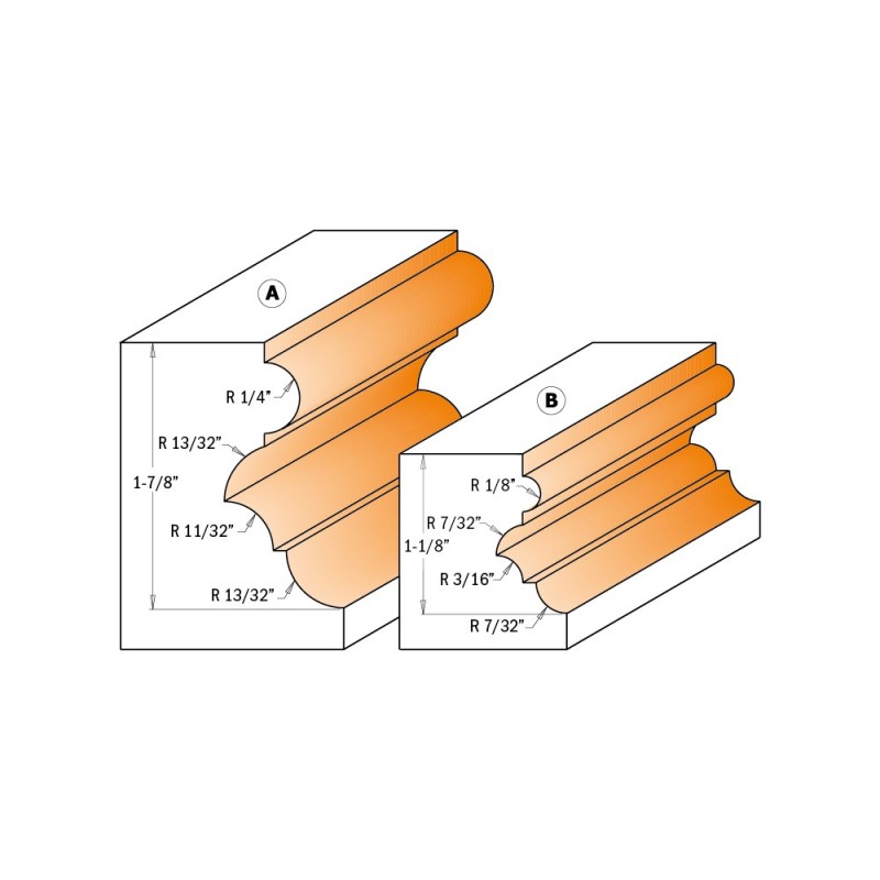 Multiprofile router bits