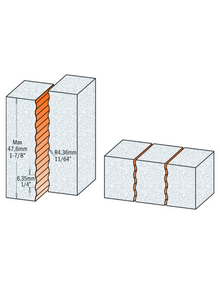 Verleimfräser mit Wellenprofil für Mineralwerkstoffe