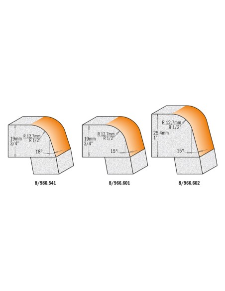 Frese per smussare a raggio concavo per materiali compositi