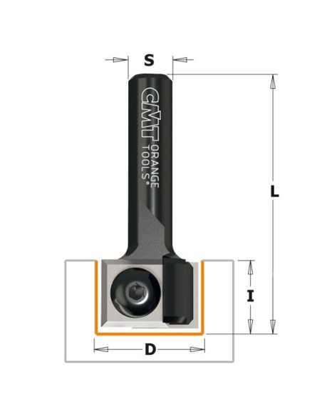 Straight router bit with insert knives