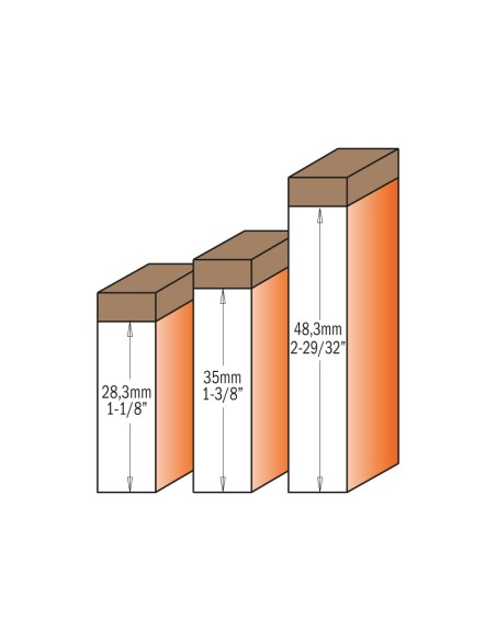 Straight router bits with indexable knives for laminates