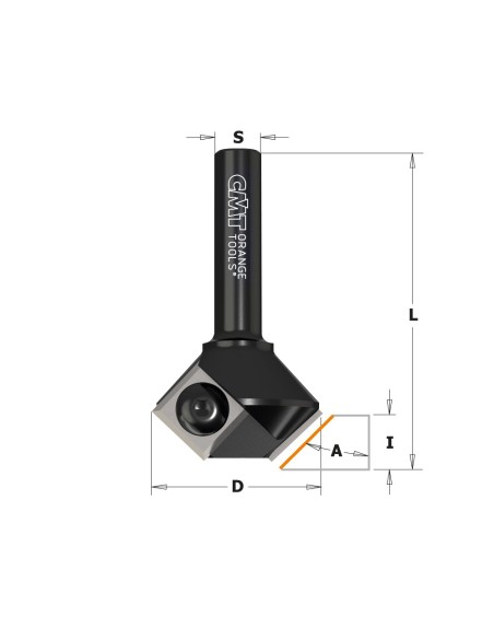 Chamfer router bits with insert knives