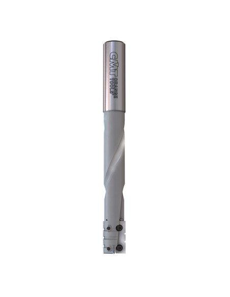 Spiral bit with insert knives and chipbreaker for locksets