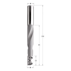 Spiral bit with insert knives and chipbreaker for locksets 2