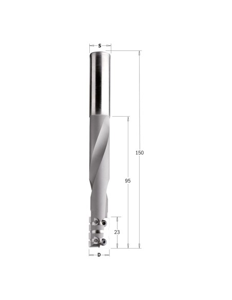 Spiral bit with insert knives and chipbreaker for locksets