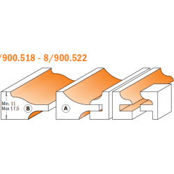 Set di 3 frese per antine 2