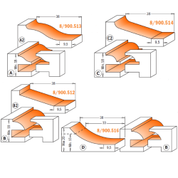 3-teilige Fräsersets für Küchen 2