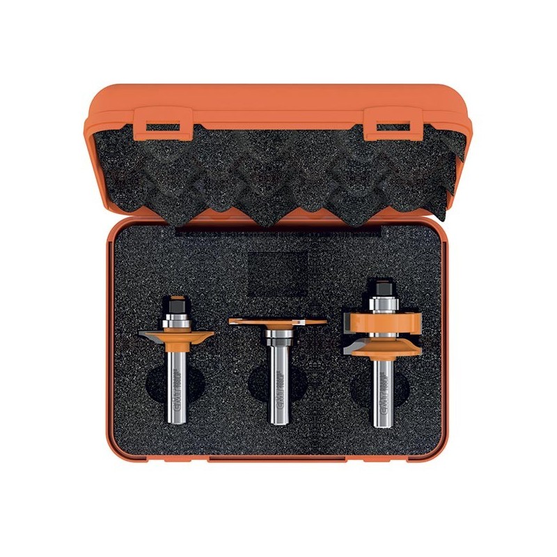 Coffrets de 3 fraises pour le logement de joints portes en verre
