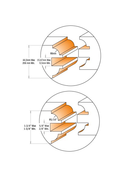 2-teilige Türenfräsersets