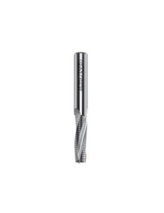 Solid carbide upcut spiral bits with chipbreaker