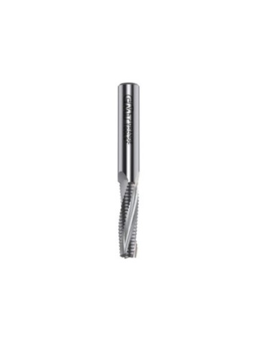 Solid carbide upcut spiral bits with chipbreaker