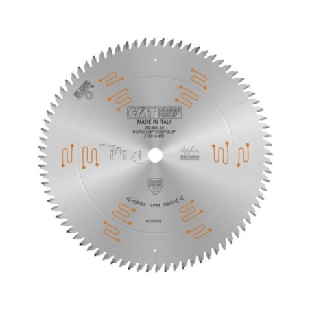 Industrial low noise & chrome coated cut-off circular saw blades for two-sided melamine