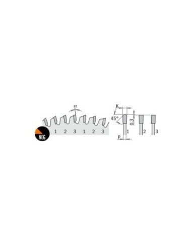 Sierra circular de diente trapezoidal negativo, línea XTreme