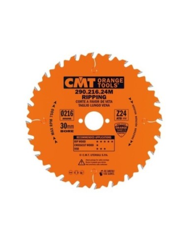 Rip circular saw blades, for portable machines