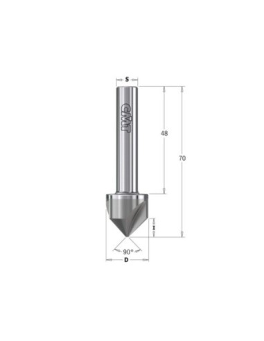 90° solid carbide countersink with parallel shank