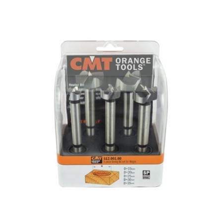 Estuche de 5 brocas para bisagras de mango cilíndrico