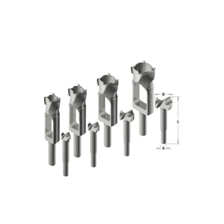 Estuches de 8 brocas para tapones y bisagras