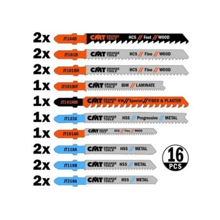 Set di 16 Lame per seghetti alternativi