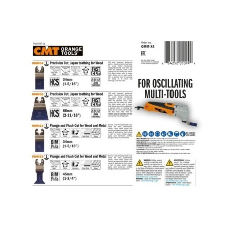 Set 4 pcs. accessoires pour outils multifonctions
