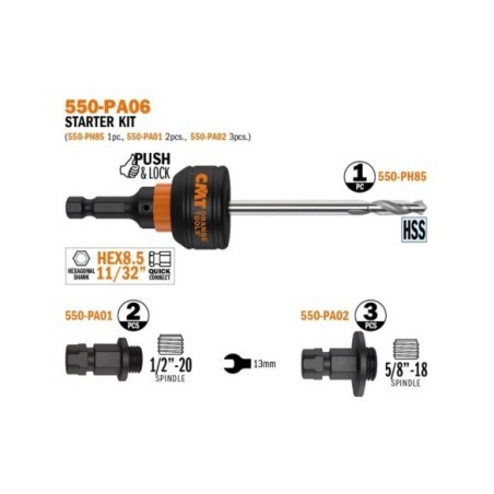 550-PH Schaft und Zentrierbohrer PUSH&LOCK