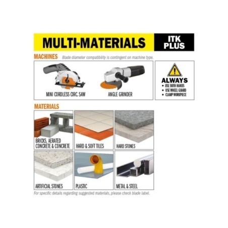 Disque diamanté découpe à sec multi-matériaux pour meuleuses