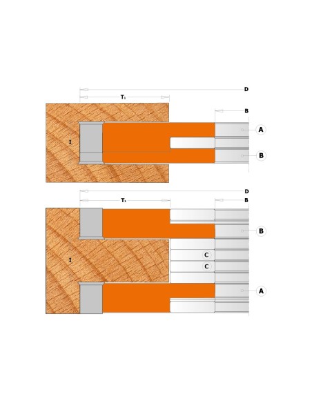 Jeux de porte-outils réglables pour rainures (2 pcs.)