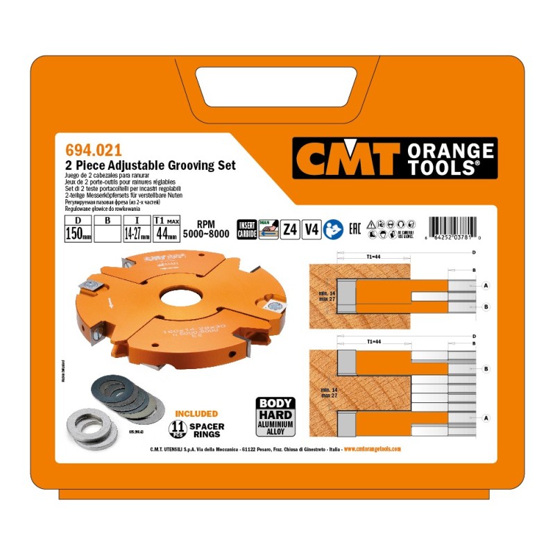 Set di teste portacoltelli per incastri regolabili (2 pz.)
