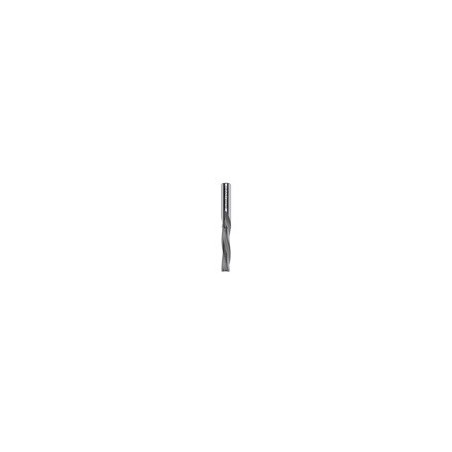 Solid carbide downcut spiral bits with chipbreaker