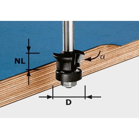 Festool Edge trimming chamfer cutter HW S8 D24/0° +45°