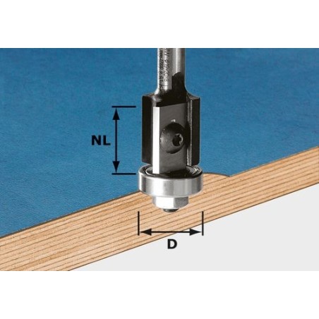 Festool Fraise à affleurer à plaquettes réversibles HW S8 D19/20WM Z2