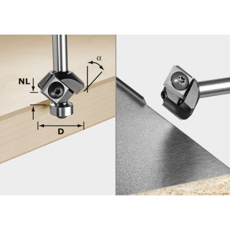 Festool Placchette reversibili per fresa a smussare S8 HW 45° D27 12x12 KL