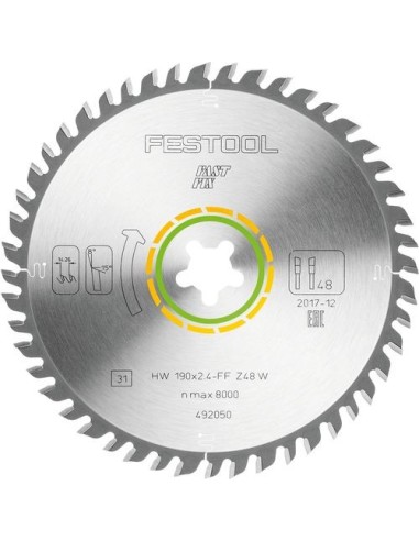 Festool Saw blade WOOD FINE CUT HW 190x2,4 FF W48