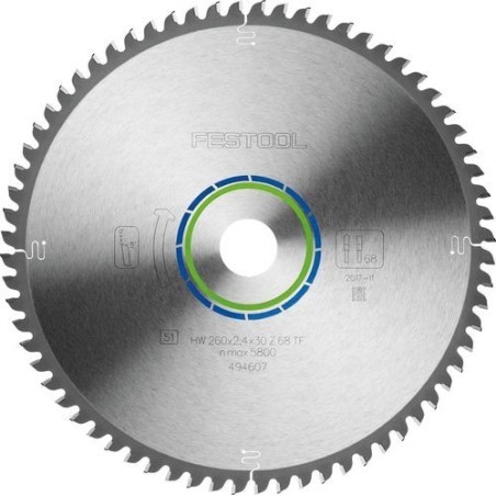 Festool Saw blade ALUMINIUM/PLASTICS HW 260x2,4x30 TF68