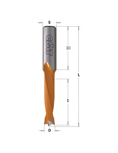 Broca ciega de conexión rápida para taladradoras, S10mm - L70mm