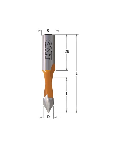 2 Flute Dowel Drills for Through Holes, S10mm - L57.5mm
